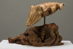 wood cuttlefish sculpture laguna beach