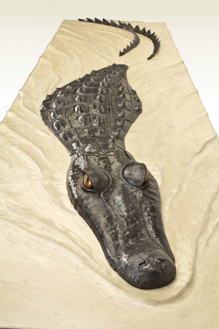 metal alligator sculpture laguna beach