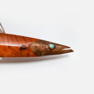 Wood and bronze barracuda