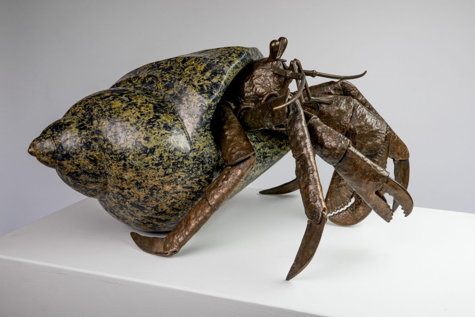 Stone Hermit | Stone & Bronze Hermit Crab Sculpture