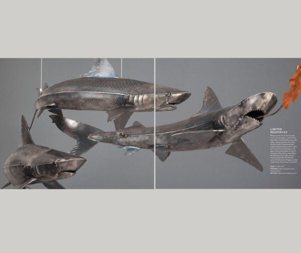 Casey Parlette Sharks Sea Sculpture Wood Metal Installation